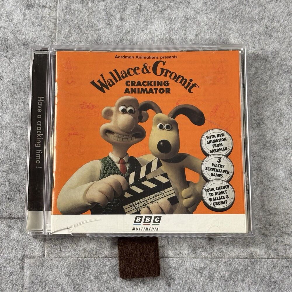 Wallace & Gromit Cracking Animator PC CD-ROM 1997 BBC Aardman Windows Vintage